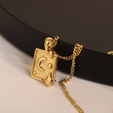 Square Pendant Titanium Steel Necklace Women – Jewelry Gift Ideas — 5