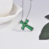 Cross Emerald Pendant Luxury Irregular Zircon – Jewelry Gift Ideas — 4