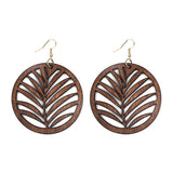 Simple Hollow Out Geometric Wooden Earrings – Gift Ideas — 6