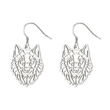 Hollow Wolf Head Silver Stainless Steel Dangle – Gifts for Her — 1