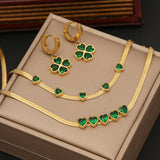 Women's Temperamental Emerald Love Earrings – Jewelry Gift Ideas — 1