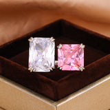 Artificial Topaz Square Ring Female Simple Micro – Gifts for Her — 6
