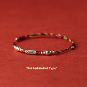925 Silver Lucky Koi Braided Rope Red Bracelet – Jewelry Gift Ideas — 5