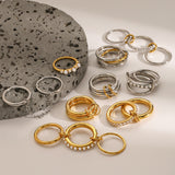 Stainless Steel Layered Pearl Ring With A High-end – Stylish Gifts — 7