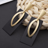 Vintage Geometric Frosty Metal Drop Earrings – Practical Gifts — 4