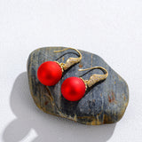 Short Pearl Frosted Bead Copper Earrings – Gift Ideas — 3