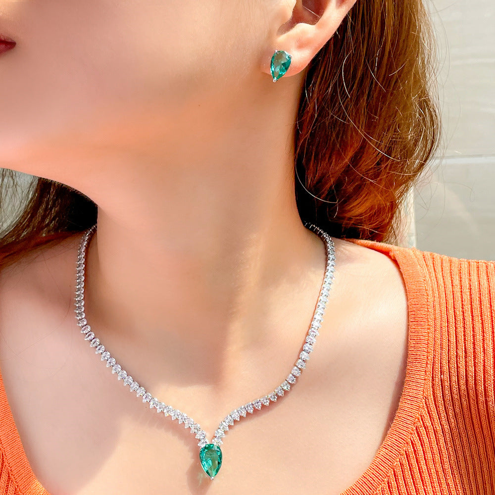 Ear Stud Clavicle Chain Shows Thin Zircon – Birthday Gifts — 1