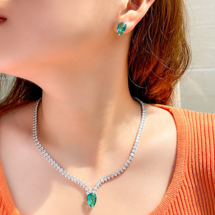 Ear Stud Clavicle Chain Shows Thin Zircon – Birthday Gifts — 1