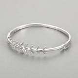 S925 Silver Bracelet Female Leaf Oval Bracelet – Jewelry Gift Ideas — 5