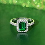 Emerald S925 Sterling Silver Ring Classic Vintage Ring – Useful Gifts — 4