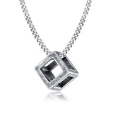 Titanium Steel Black Triangle Square Necklace – Jewelry Gift Ideas — 1