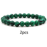 Classic Black Matte Green Malachite Bracelets – Jewelry Gift Ideas — 2