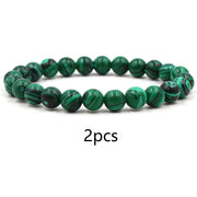 Classic Black Matte Green Malachite Bracelets – Jewelry Gift Ideas — 2