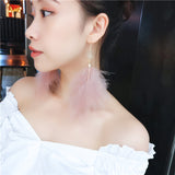 Feather Earrings With Long Tassel Super Fairy – Meaningful Gifts — 1