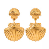 Vintage Stainless Steel Shell Pendant Earrings – Jewelry Gift Ideas — 4