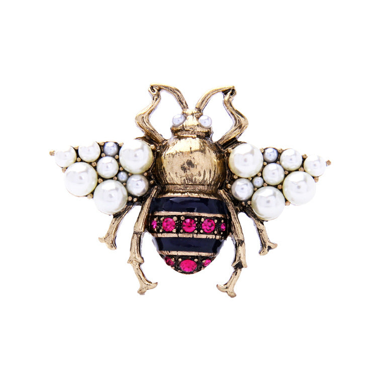 Retro Alloy Oil Drop Pearl Insect Brooch Coat – Jewelry Gift Ideas — 1