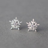 Lovely Temperament Snowflake Diamond Earrings – Holiday Gift Ideas — 1