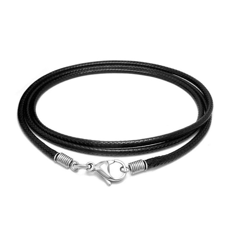 Black Woven Linen Wax Rope Necklace – Jewelry Gift Ideas — 1