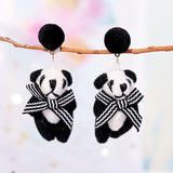 Long Cute Animal Plush Long Chain Earrings – Stylish Gifts — 13