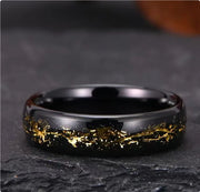 Tungsten Steel Black Ring Silver Wire Edged – Gift Ideas — 3