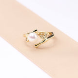 Simple Golden Bamboo Leaf Opening Adjustable Ring – Unique Gift Ideas — 5