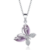 Korean Butterfly Crystal Pendant Necklace – Jewelry Gift Ideas — 1