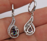 Women's Colorful Topaz Drop Earrings With Diamonds – Gifts for Her — 2