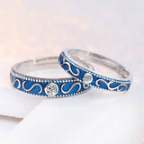 Diamond-encrusted Blue Ring With Adjustable Opening – Stylish Gifts — 4