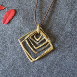 Multi-layer square long necklace – Jewelry Gift Ideas — 2