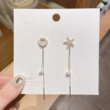Fashion Shell Starfish Asymmetric Pearl Earrings – Stylish Gifts — 3