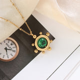 French Ins Wind Rotatable Malachite Vintage – Jewelry Gift Ideas — 4