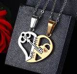 Titanium Steel Puzzle Heart-Shaped Couple Pendant – Jewelry Gift Ideas — 4