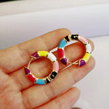 Fashion All-Match Color Painting Oil Ear Hoop Earrings – Stylish Gifts — 5