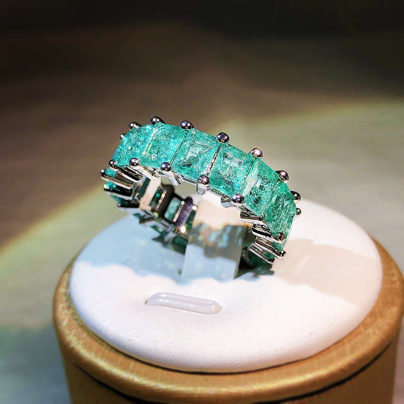 Inlaid Palaiba Square Princess Ring – Gift Ideas — 1
