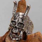 Skull And Horns Ghost Head Ring – Birthday Gifts — 4