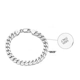 Hip Hop Cuban Chain S925 Sterling Silver Bracelet – Jewelry Gift Ideas — 6