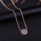Bronze Inlaid Zircon Round Necklace – Jewelry Gift Ideas — 4