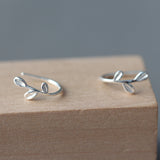 S925 Silver Leaf Stud Earrings – Thoughtful Gifts — 1