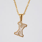 18K Gold Shell Stainless Steel Letter Pendant – Jewelry Gift Ideas — 15