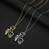 Stainless Steel Mandala Crescent Pendant Necklace – Jewelry Gift Ideas — 5