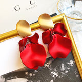 Rose tassel silver needle earrings – Gift Ideas — 1