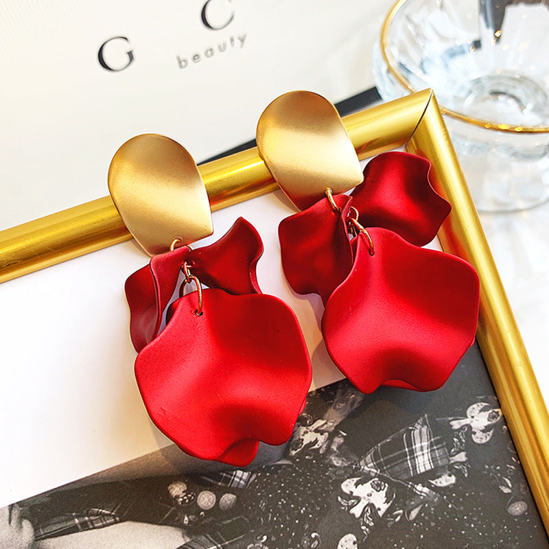 Rose tassel silver needle earrings – Gift Ideas — 1