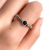 Fashion Gold-Covered Natural Garnet Round Bead Ring – Stylish Gifts — 9