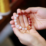 Women's Natural Double Spell Red White Agate Year – Jewelry Gift Ideas — 4