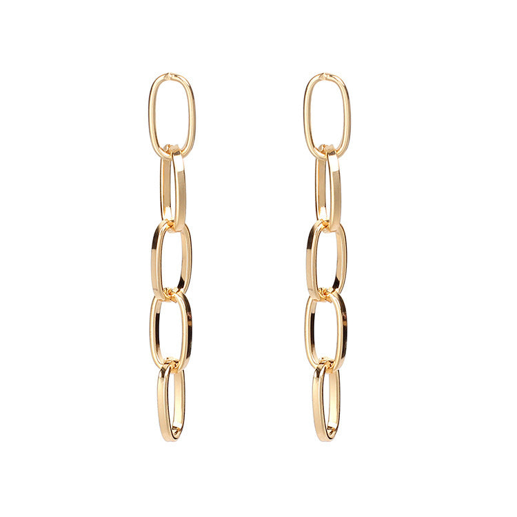 Fashion Gold and Silver Chain Shape Earrings Earrings – Stylish Gifts — 1