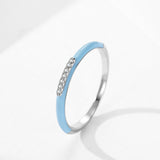 S925 Sterling Silver Blue Enamel Ring – Surprise Gifts — 9