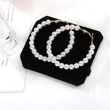 Pearl large circle earrings – Stylish Gifts — 8