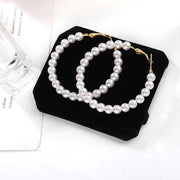 Pearl large circle earrings – Stylish Gifts — 8