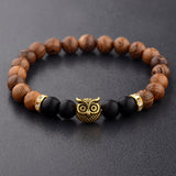 Owl frosted stone lifeline wood grain bracelet – Jewelry Gift Ideas — 12