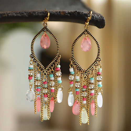 Antique Gold Plated Long Tassel Earrings For Women – Gifts for Her — 2